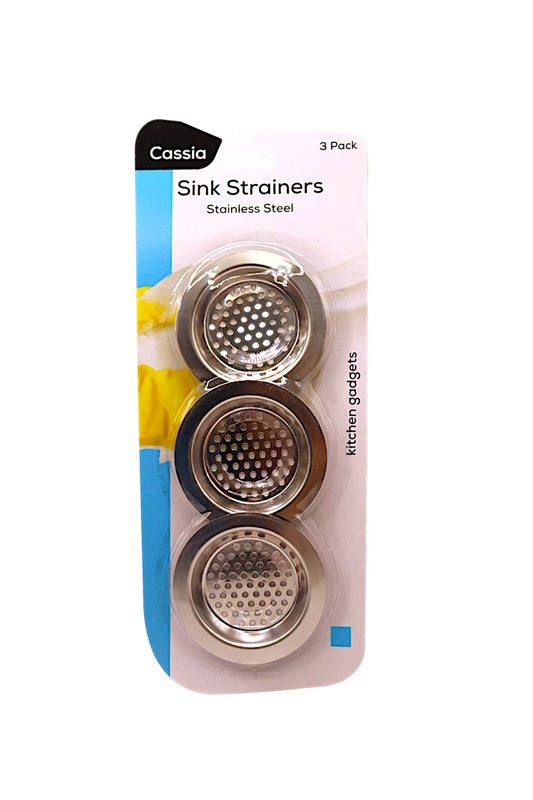 Cassia Sink Strainers Stainless Steel 3pk