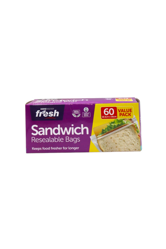 Home Master Fresh Sandwich Resealable Bags 60 pack