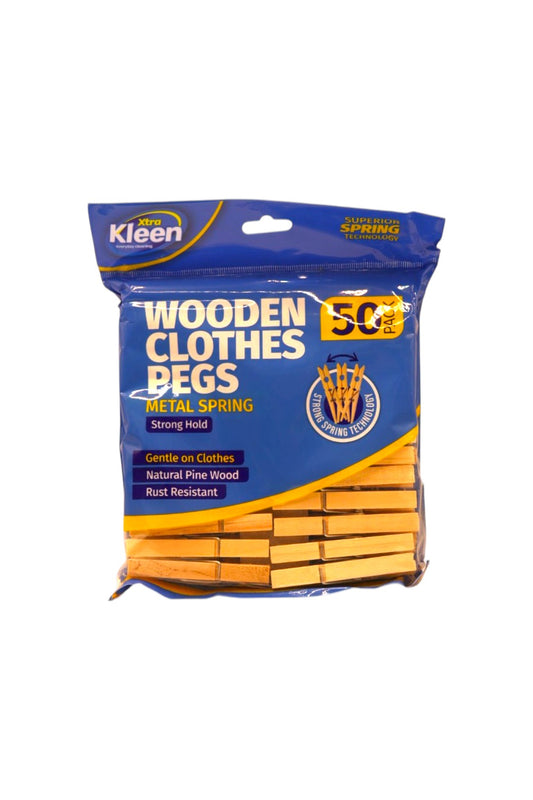 Xtra Kleen Wooden Clothes Pegs 50 pack